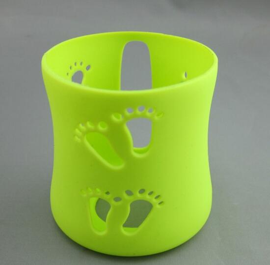 Heat Resistant Footprint Stars Design Silicone Feeding Bottle Cover Silicone Cup Lid For Glass Accessories