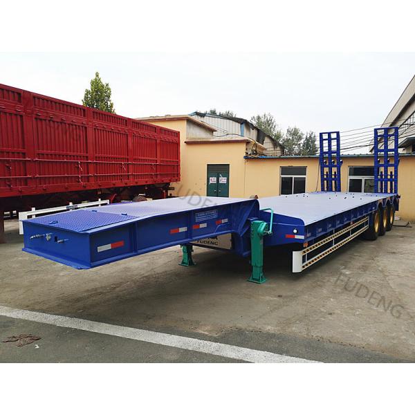 Q345B 3 Axles Mechanical Ladder 70T Low Bed Semi Trailer