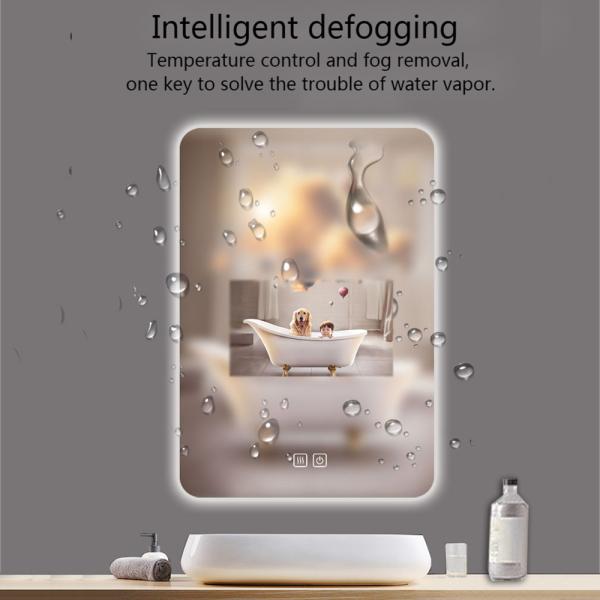 Душ Смарт стеклянный стена полное освещение до декора портативный декоративный для ванной зеркало