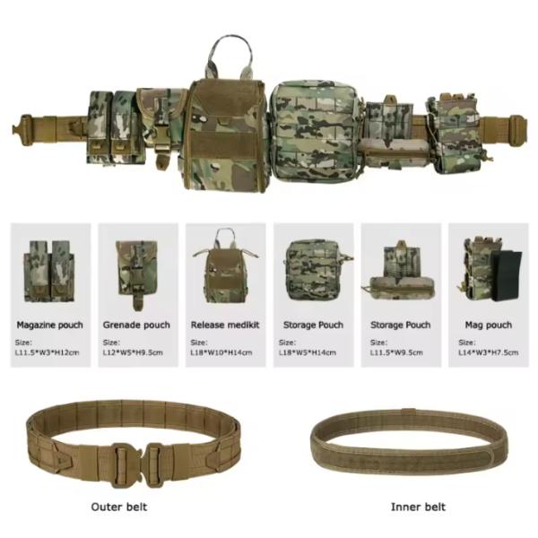 Equipo Tactico Регулируемая сумка для молей 6 штук набор полиэстерный камуфляж тактический пояс с магнитными пакетами