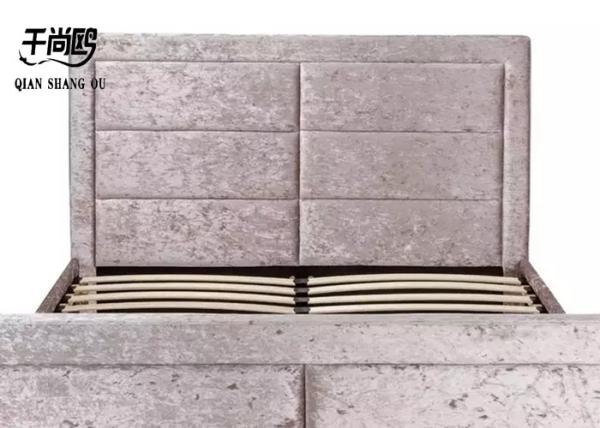 Ice Velvet Upholstered Storage Platform Bed OEM / ODM accept
