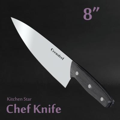 8 polegadas que descascam a faca de cozinha de Cerasteel com o punho de madeira de Pakka