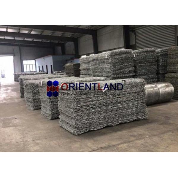 Professional Retaining Wall Mesh Cages , Woven Mesh Rock Gabion Baskets