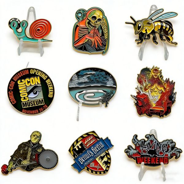 Custom Enamel Pin – Soft/Hard Finish with Glitter & UV Print – Cute Cartoon Anime Logo Badge
