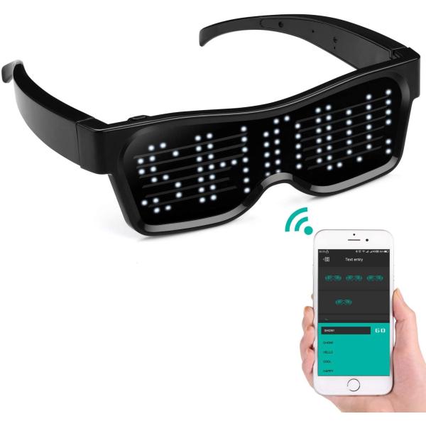 Bluetooth Appled LED Glasses Party Programmable Message Animation DIY