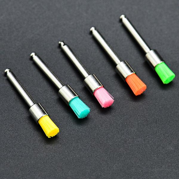 Dental Polishing Prophy Brush Nylon White Flat Head Soft Colorful Latch Style