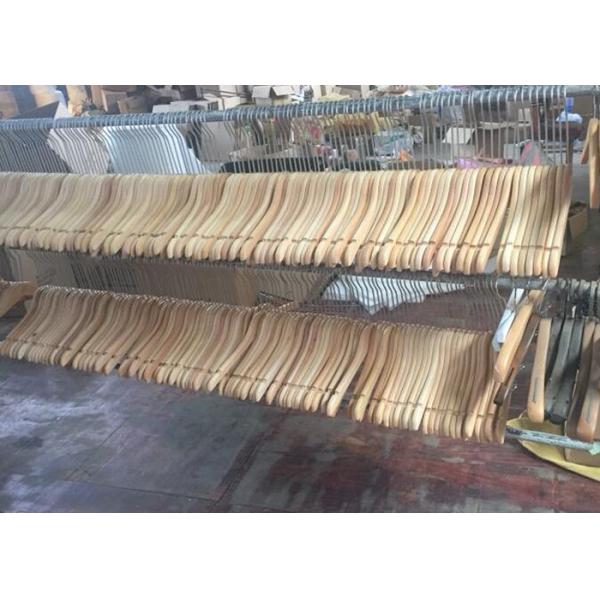 Wooden Clothing Store Hangers With Clips , Trouser / Skirt Commercial Clothes Hangers
