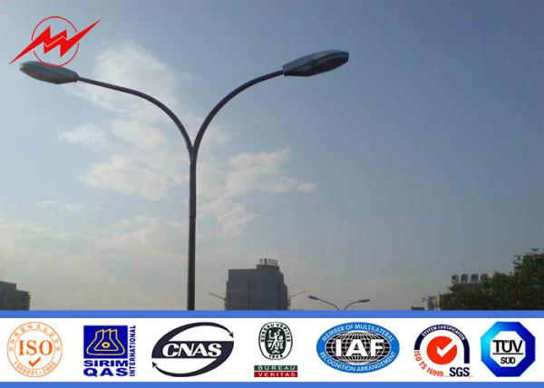 Park Lighting 10M Single Arm Galvanized Steel Pole Q345 Material