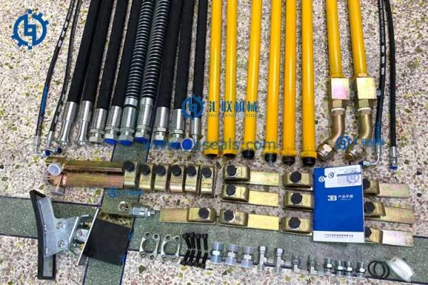 Black Yellow Komatsu Excavator Breaker Parts Hyd Hose Pipe Long Using Life