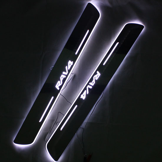 For TOYOTA LED moving door scuff light led door sills plate light for TOYOTA RAV4