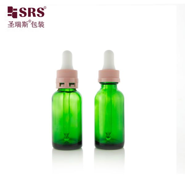 Durable 30ml 60ml Glass Dropper Bottle with Tamper Evident Cap for Skincare