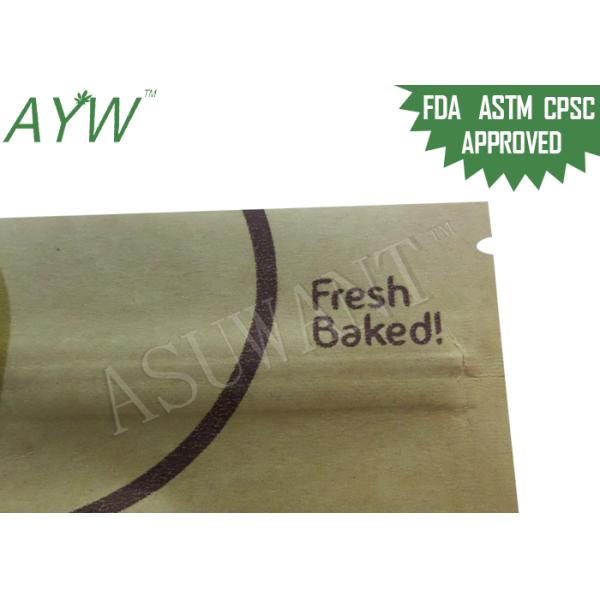 Moisture Proof Stand Up Kraft Bag With Window, Kraft Paper Food Packing Bags With k