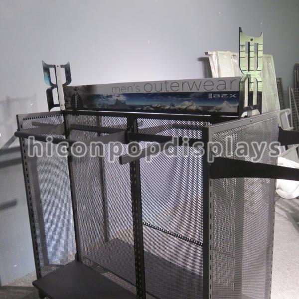 Winter Outwear Clothing Retail Store Fixtures , Metal Shelf Racks