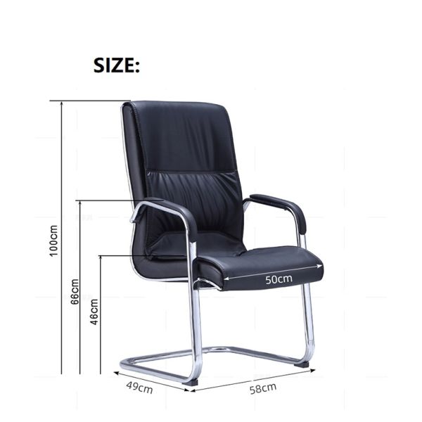 Staff High Back 3 in 1 Ergonomic Office Chair Adjustable Waiting Area Black Sofa