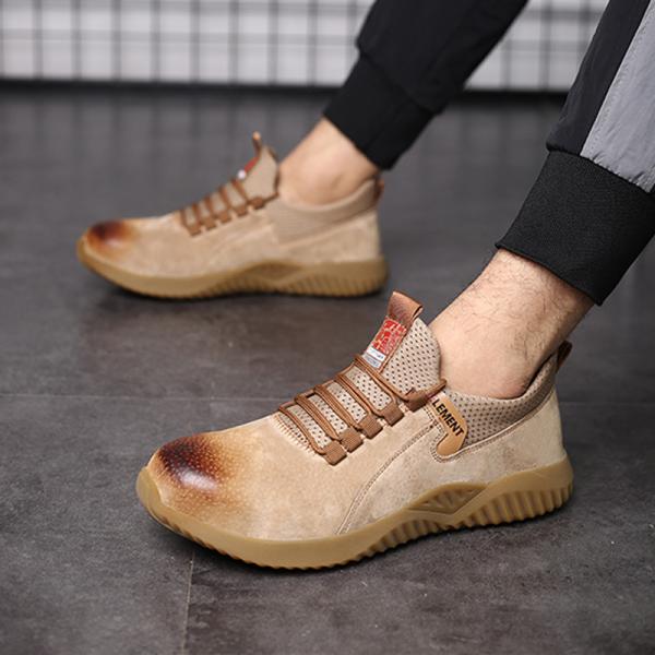 Shengjie OEM мужская мода водонепроницаемая износостойкая рабочая обувь нескользящая коричневая рабочая стальная защитная обувь