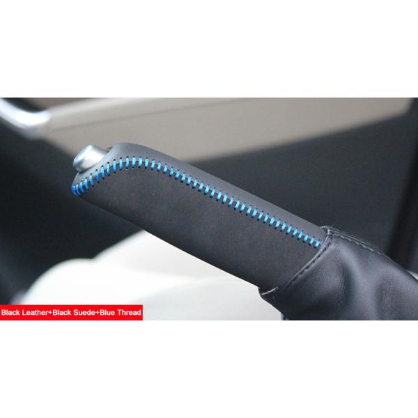 Black Leather Red Suede Handbrake Cover for Mazda CX-5 Hand-Stitched Cover