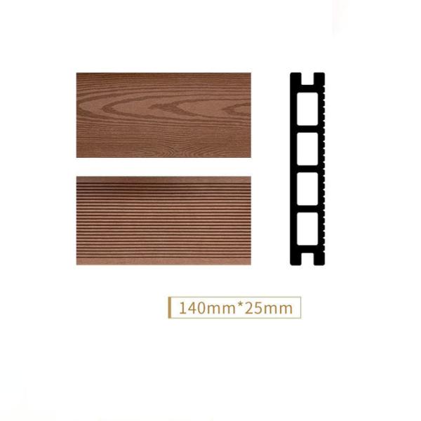 Панель 140x25mm балкона дорожки отверстия огнеупорного деревянного пластикового настила на открытом воздухе со- прессованная круговая