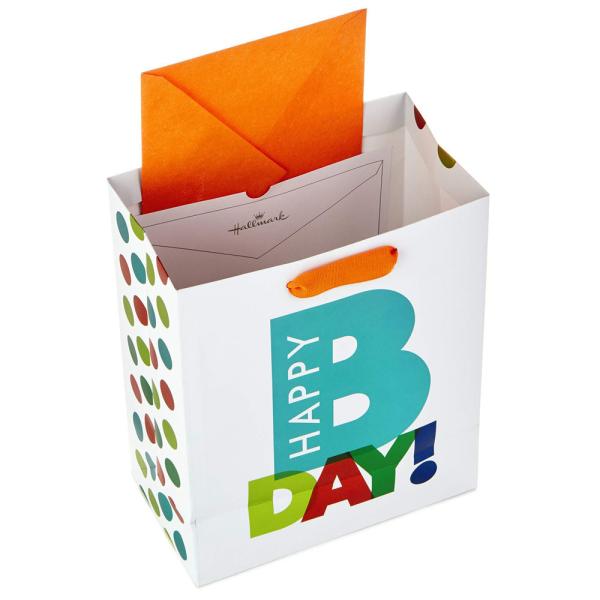 Saco de presente de aniversário com logotipo personalizado para compras de aniversário