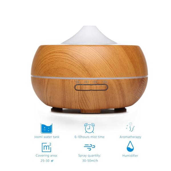 Plastic Colorful Disinfectant Humidifier Essential Oil Lamp Wood Grain
