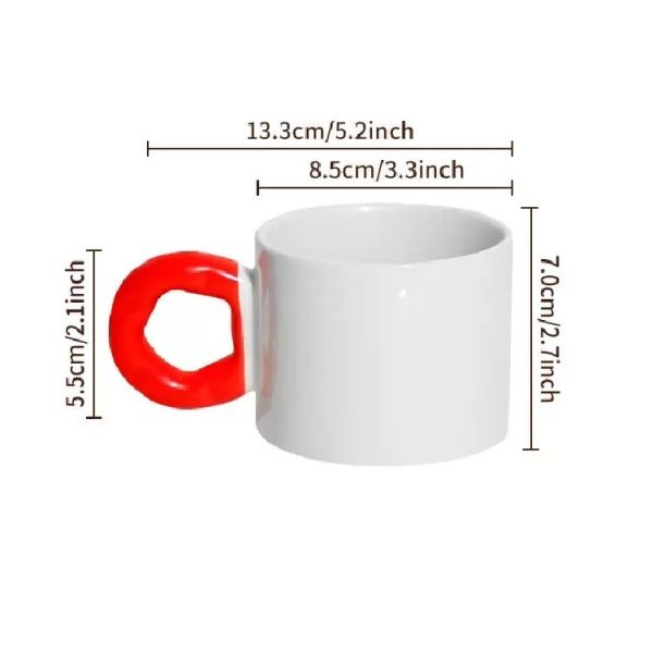 Fashion Design Colored Handle Sublimation Blank Ceramic Coffee Mugs Custom Printing Ceramic Sublimation Mugs