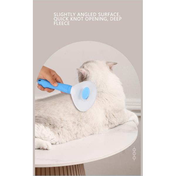 Pet Hair Remover Comb Gray Dog Grooming Brush Self Cleaning Slicker Portable Custom Logo