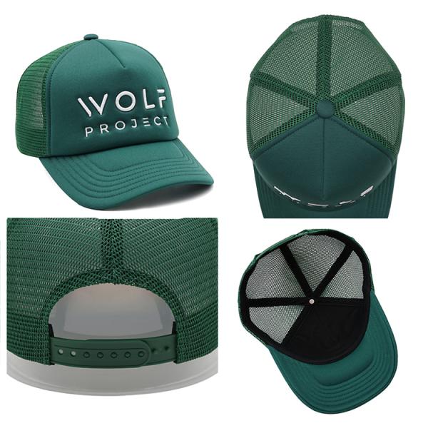 Изогнутый наполнитесь до краев зеленая шляпа сетки пены панели шляпы 5 водителя грузовика с вышитым логотипом письма