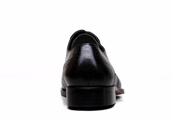 Goodyear Mens Black Leather Brogues , Carved Handmade Men Business Casual Shoes