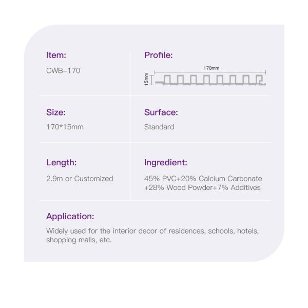 Установка Moistureoproof внутренней панели древесины стойкости WPC 15mm легкая