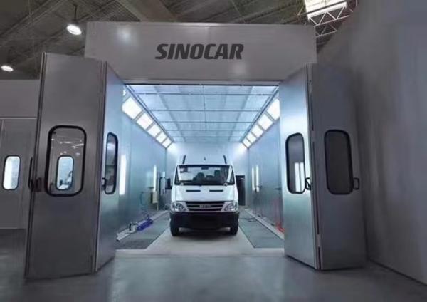 2*2.2kw Outlet Fans Bus Spray Booth with Front Door/Safety Door Ceiling Filter Rate 98%