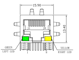 JXR0-0011NL, Magnetics Jack штыря Платы-Вниз 8 Основания-TX RJ45 LPJ4011ABNL 10/100