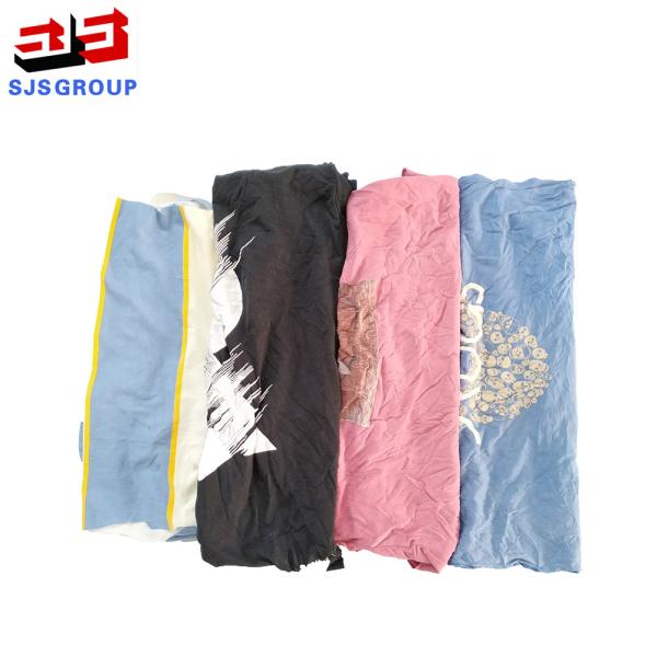 High absorbency Cut T-shirt Rags Mixed Coloured 100% Cotton Waste Rags Industrial Wiping Used Rags for cleaning