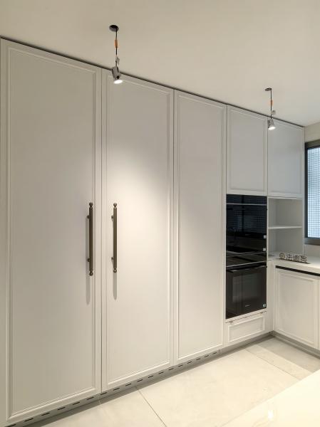 Fadior Full Stainless Steel Custom Kitchen Cabinet - Elegant White & Mint Green, Island Layout