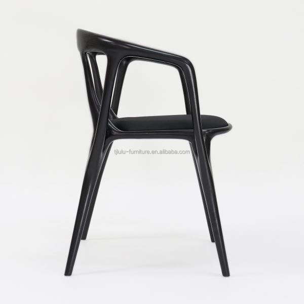 2024 Vintage Nitrolacquer Finish Madera Artística Muebles personalizados Tejido Tapicería Silla de comedor para restaurante