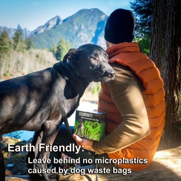 100% Compostable Products for Dogs Dog Poop Bags Large Leak Proof Waste Bag with Bone Holder
