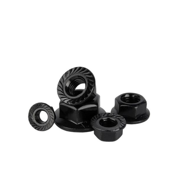 Nozes de flange de aço inoxidável Indústria geral M4 M5 M6 M8 M10 M12 Preto Amarelo Hexagonal
