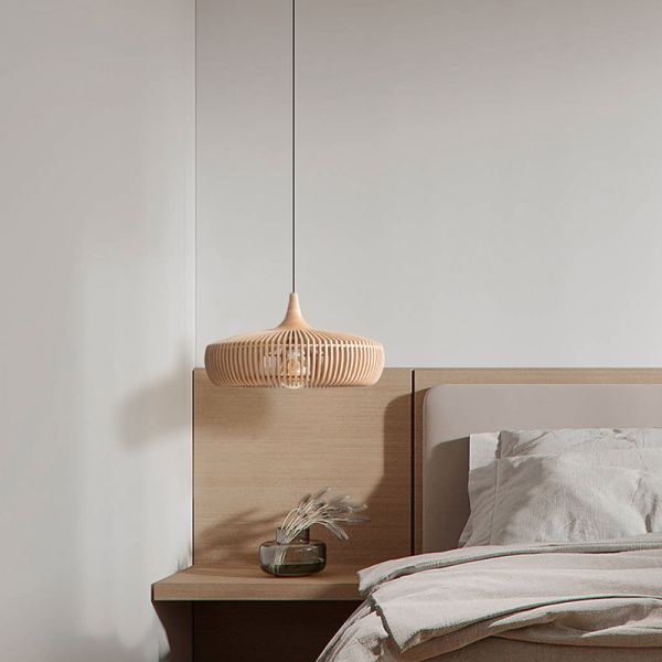 Dining Table Lighting Fixtures Bedroom Home Retro Art Designer Led Wooden Pendant Light(WH-WP-140)