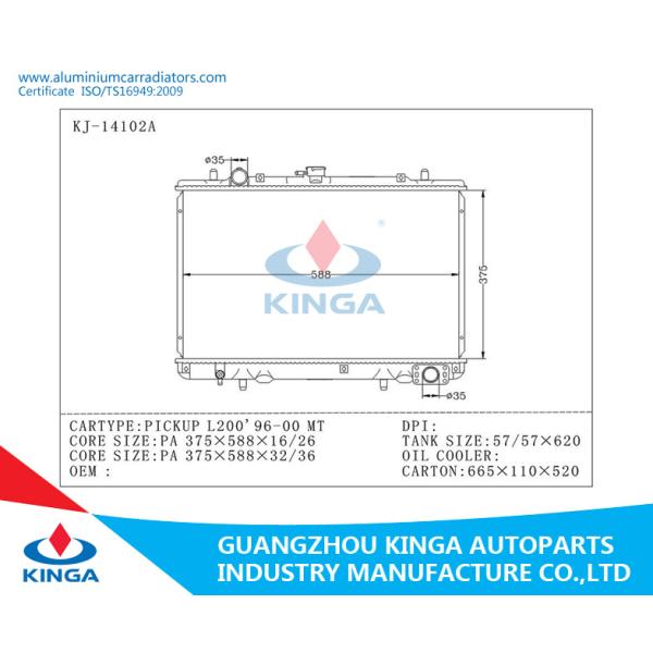 Aluminum Nissan Radiator L200 1996 2000 MT Auto Radiator Car Parts