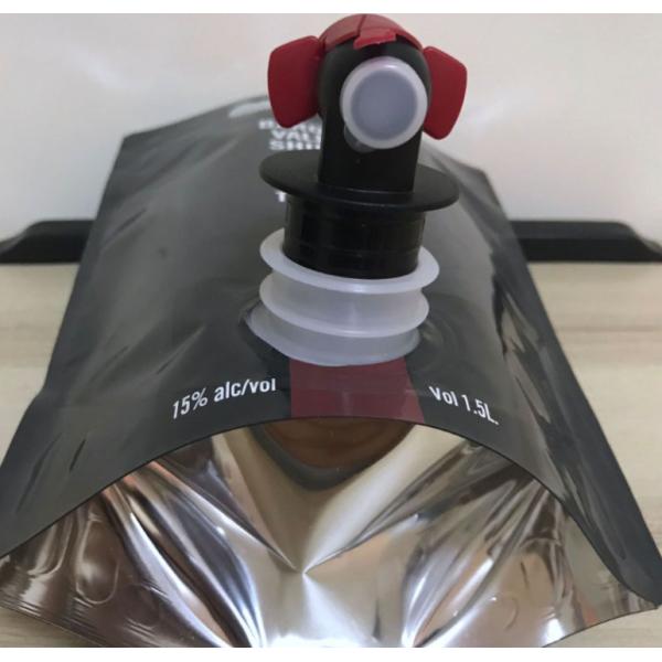 1.5L 2L 3L 5L 10L Aluminum Coated Butterfly Valve BIB Red Wine Bag BiB Bag With Vitop Olive Oil Stand Up Bag With Valve