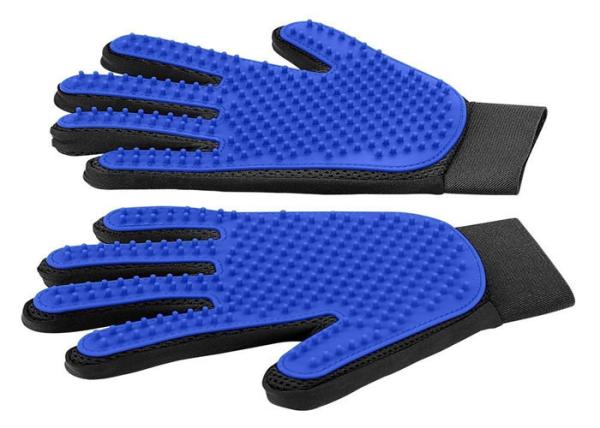 Custom Logo True Touch Five Finger Deshedding Glove / Pet Hair Remover Glove