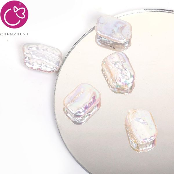 Natural Freshwater Pearl White Loose Beads Square Rectangle Baroque Wholesale for Jewelry Making