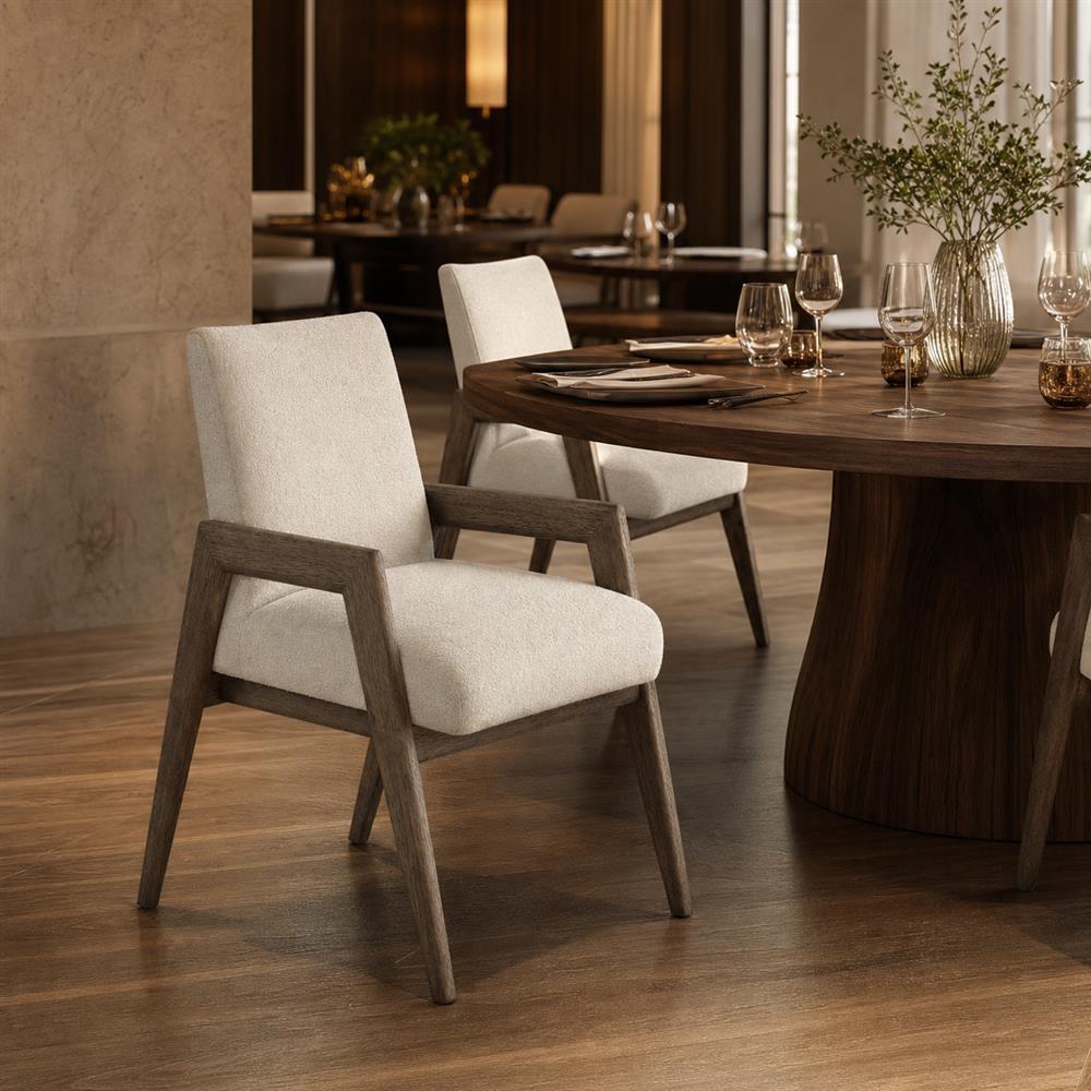High-Back Solid Wood Upholstered Armchair CYC-018