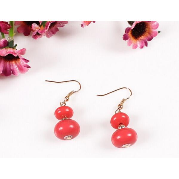 European and American fashion exaggerated bohemian retro twist woven beads earrings