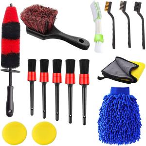 12PCS Auto Car Detailing Brush Vent Cleaner Tool Kit For Tire Dashboard Interior