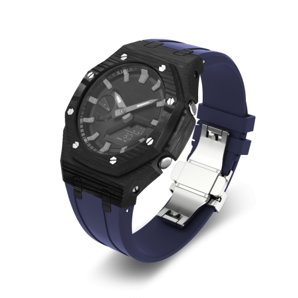NEW Carbon Fiber Mod Kit Case Strap，For GA2100 GA-2100 Carbon Case Bezel Rubber Band Strap Luxury Modification Kit