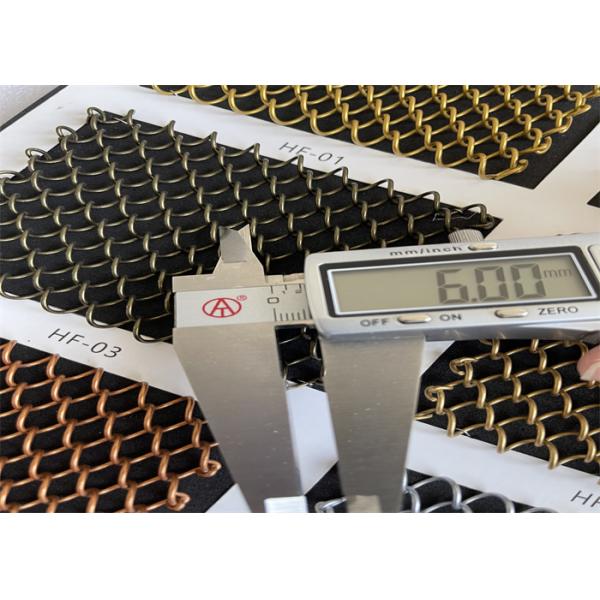 Diamond Hole Architectural Metal Coil Curtain 5mm 6mm Wire Diameter