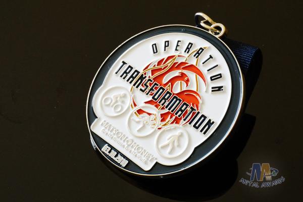 Riding Running Walking Sports Trophies And Medals Casting Mold And Navy Blue Ribbon
