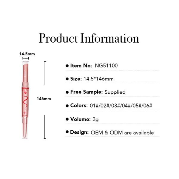 Double Ended Exquisite Long Lasting Waterproof Lipstick Pencil Kit FDA Certified