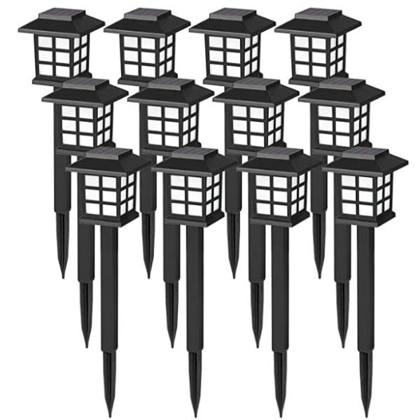 12 Pack 38cm 2Volt Waterproof LED Solar Garden Lights
