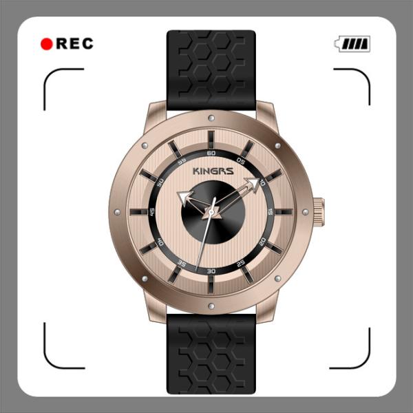 Luxury Watches With Silicone Straps , Quartz Casual Watches For Men