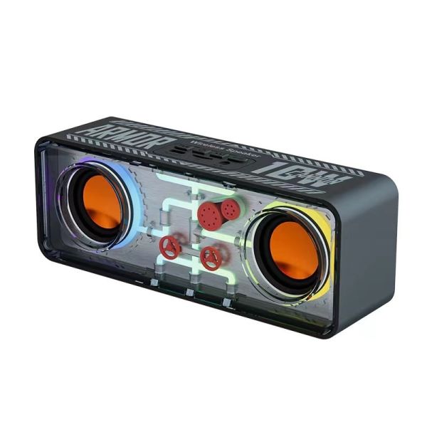Outdoor Mini Wireless Speaker RGB Transparent Mecha Dual Speaker With Small Cannon Bass Diaphragm